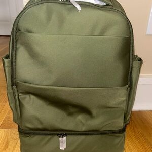 Away travel- the double diaper backpack in olive green